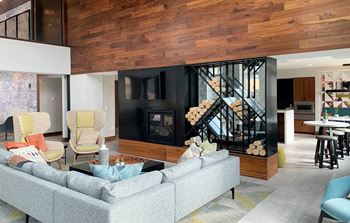 Lobby with couch and tv
